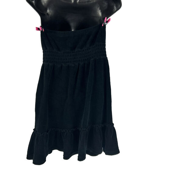 bebe Dress Swimwear Cover XS Black Ruffles Circle B Sleeveless Mini Y2k - Picture 2 of 11